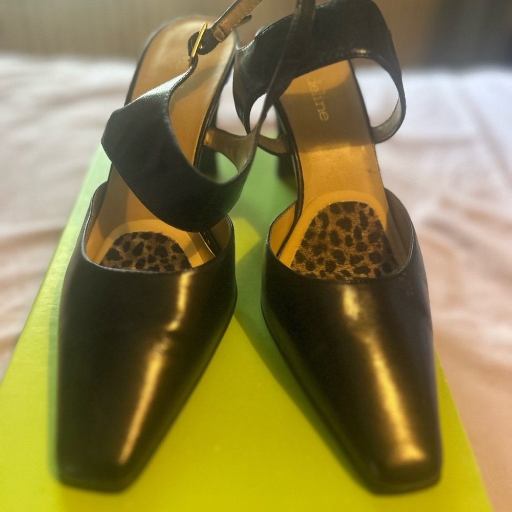 Madeline Stuart Black Heels with Leopard Insole